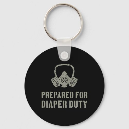New Dad Prepared For Diaper Duty Fun  Keychain