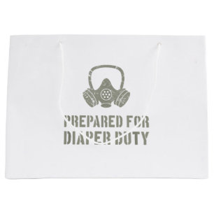 New Dad Prepared For Diaper Duty Funny Large Gift Bag