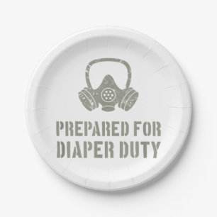 New Dad Prepared For Diaper Duty Funny Paper Plates
