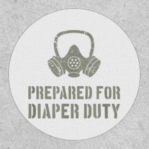 New Dad Prepared For Diaper Duty Funny Patch