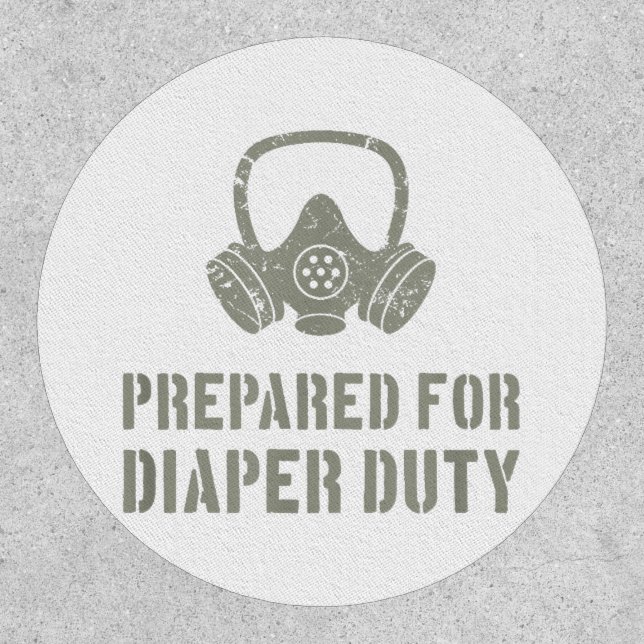 New Dad Prepared For Diaper Duty Funny Patch (Front)
