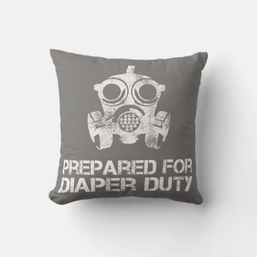 New Dad Prepared For Diaper Duty Funny  Throw Pillow