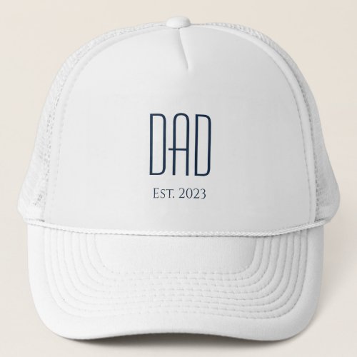 New Dad Simple Fathers Day Minimal Trucker Hat