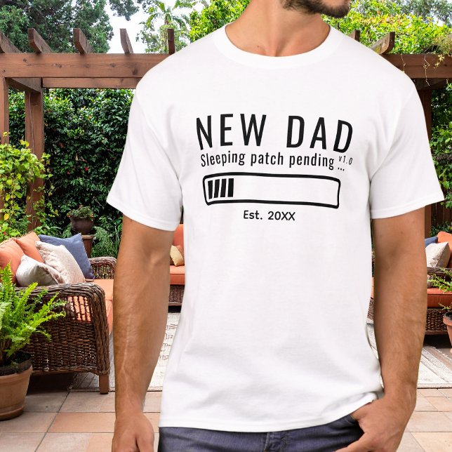 New Dad Sleep Mode Pending Low Battery Black T-Shirt (Creator Uploaded)