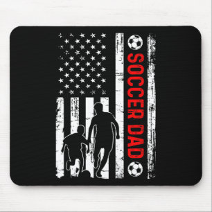 New Dad Soon To Be Soccer Daddy Retro American Usa Mouse Pad