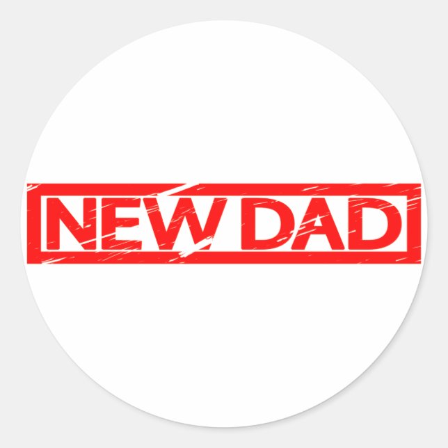 New Dad Stamp Classic Round Sticker (Front)