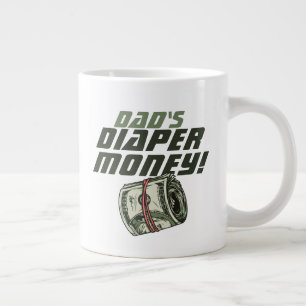 New Dad Weekend Golfer Dad's Diaper Money Cash Giant Coffee Mug