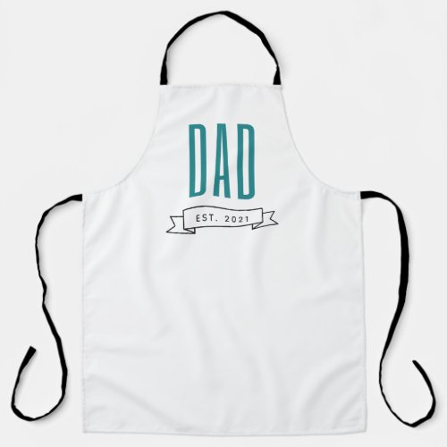 New Dad Young Daddy EST Typography Fathers Day   Apron