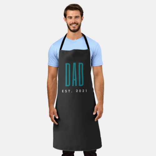 New Dad Young Daddy EST Typography Fathers Day  Apron