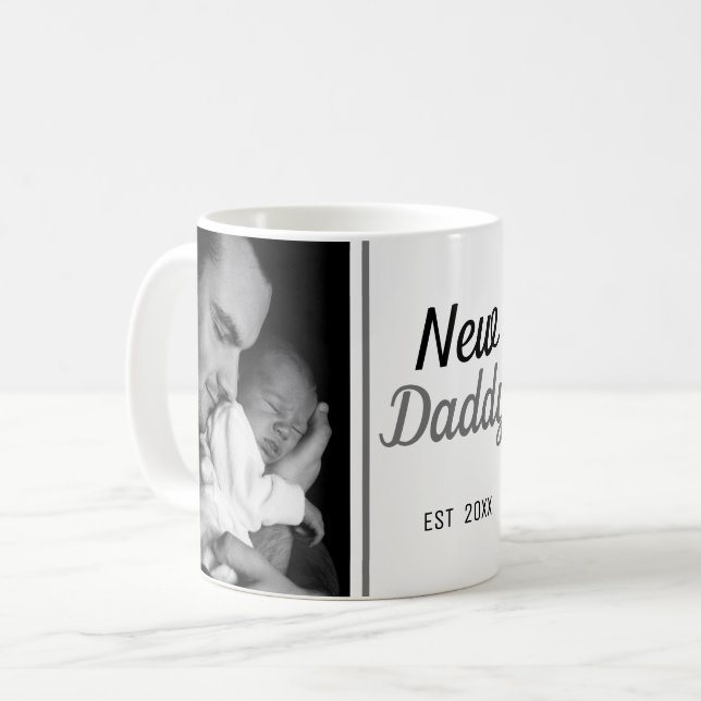 New Daddy 2 Photo Collage Coffee Mug (Front Left)