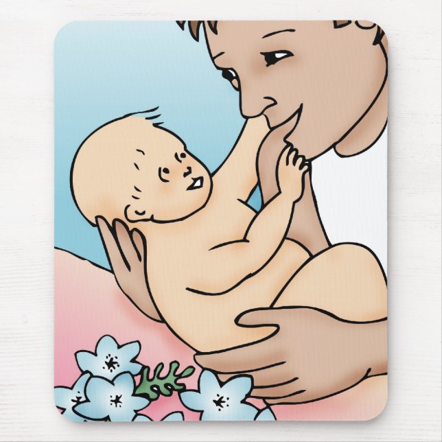 New Daddy and Baby Mouse Pad (Front)