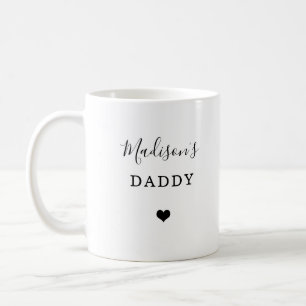 New Daddy - Child's Name with Simple Heart Coffee Mug