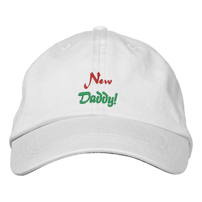 New, Daddy!-Embroidered Hay Embroidered Baseball Cap (Front)