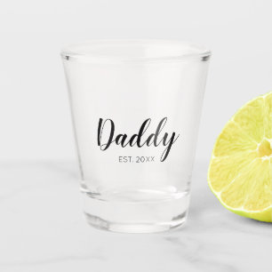 New Daddy Established 2022 typography shot Glass