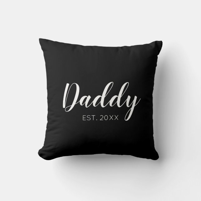 New Daddy Established 2022 typography Throw Pillow (Front)