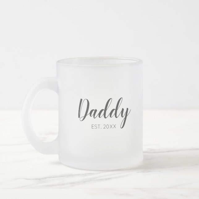 New Daddy Established Frosted Glass Coffee Mug (Left)