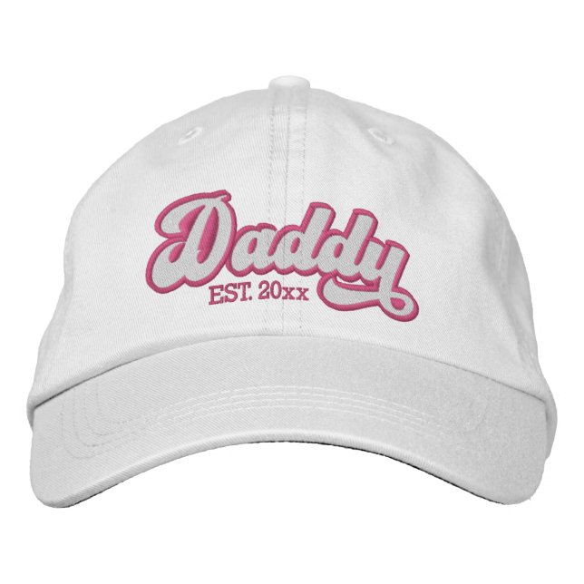 New Daddy Established Personalized Embroidered Baseball Cap (Front)