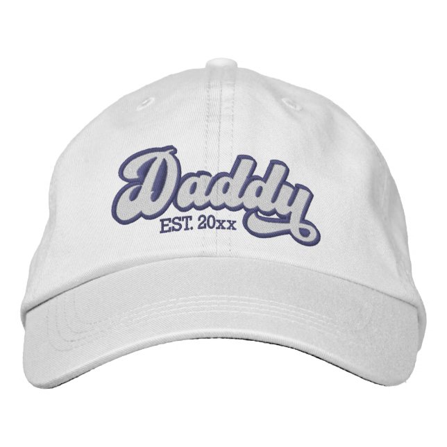 New Daddy Established Personalized Embroidered Baseball Cap (Front)