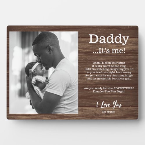 New Daddy from Baby Bump Poem Message Wood Plaque