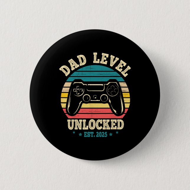 New Daddy I Leveled Up To Dad Mens Pregnancy Idea  Button (Front)