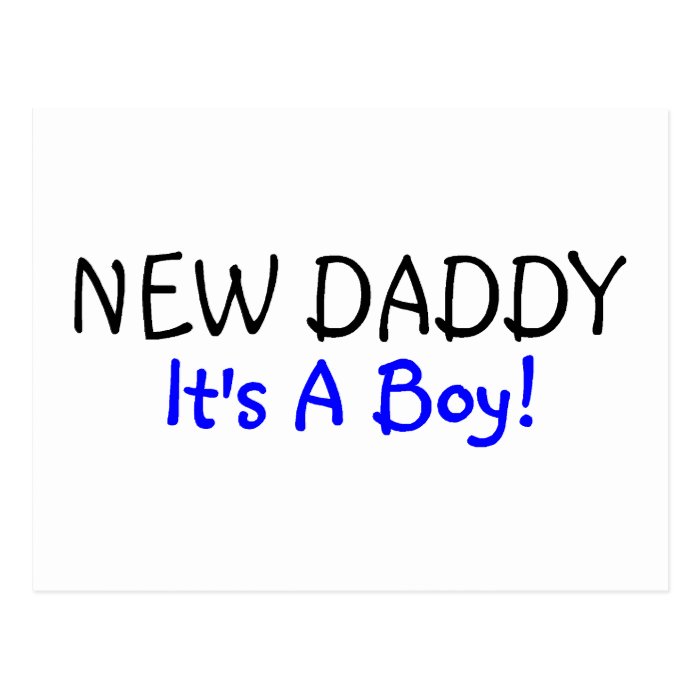 New Daddy Its A Boy Blue Postcard