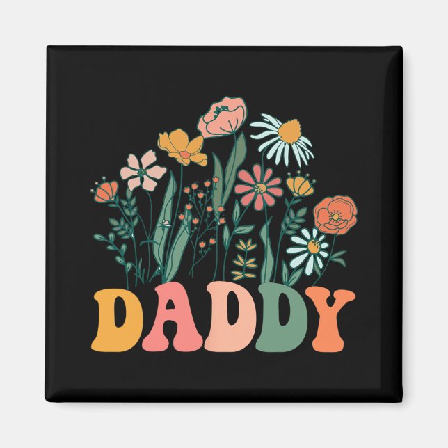 New Daddy Wildflower First Birthday &amp; Baby Sho Magnet (Front)