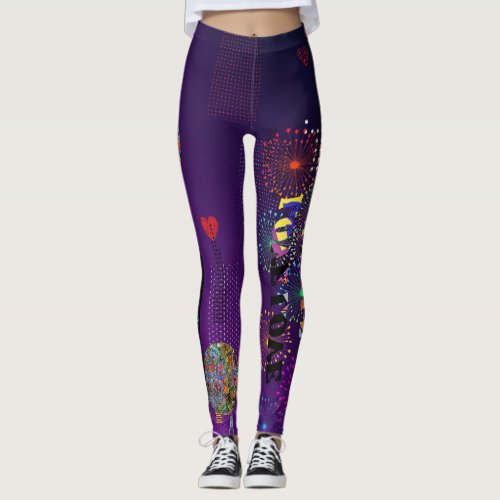 New Dare in Purple  Leggings