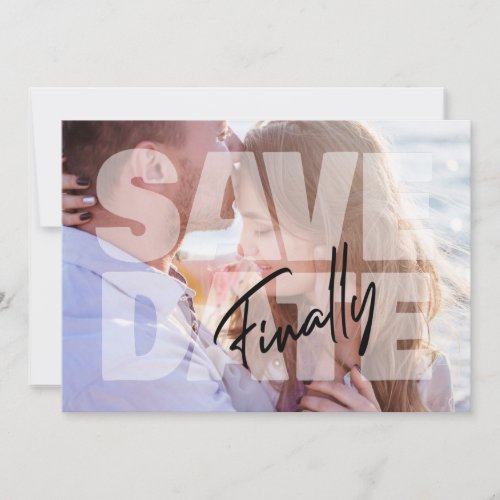 New date wedding photo trendy modern save the date