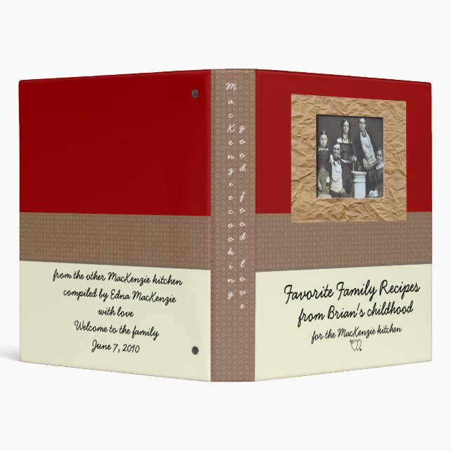 New daughter in law Cookbook Gift Binder (Background)