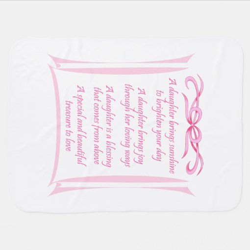 New Daughter Poem Baby Blanket Zazzle