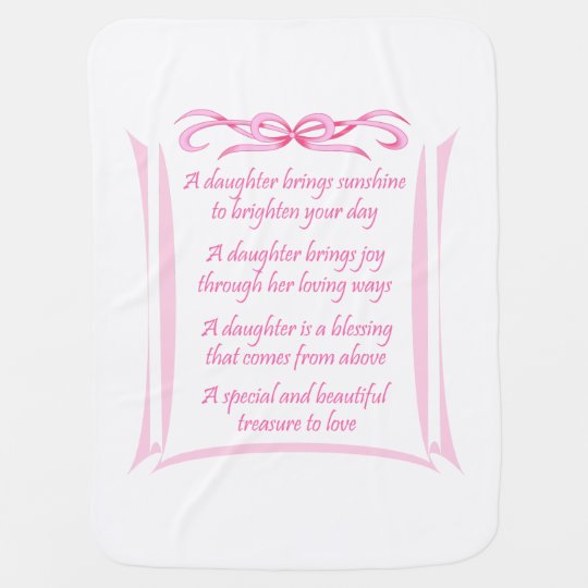 New Daughter Poem Baby Blanket
