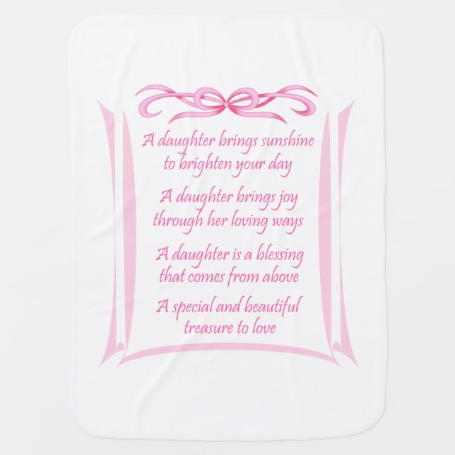 New Daughter Poem Baby Blanket (Front)