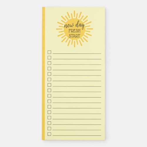 New Day Fresh Start Lined To Do List Magnetic Notepad