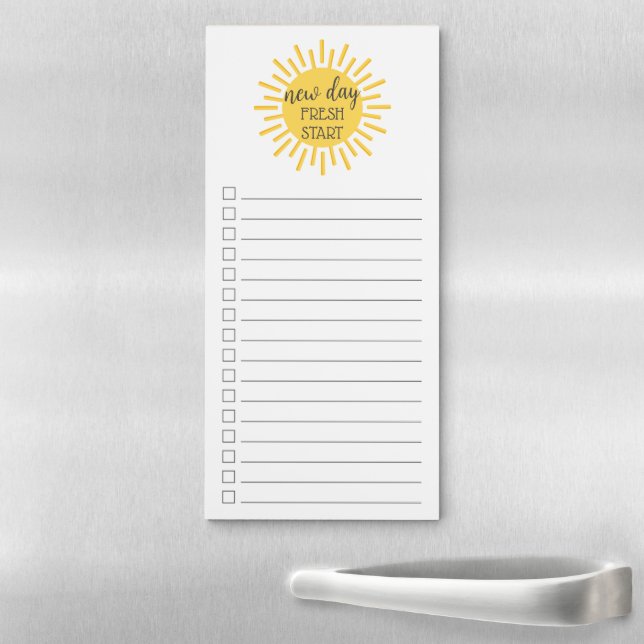 New Day Fresh Start Lined To Do List Magnetic Notepad (In Situ)