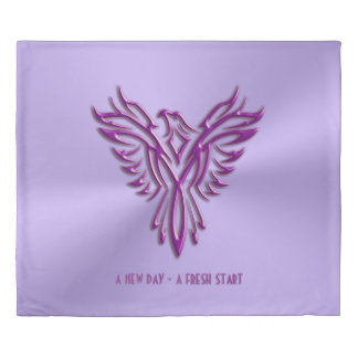 New Day, Fresh Start - Purple Phoenix Rising Duvet Cover