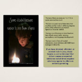 New Day Gardens- Autism Awareness Profile Card (Front & Back)