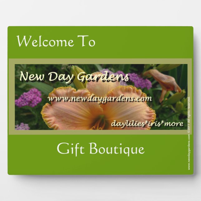 New Day Gardens Customizable Boutique Placard Plaque (Front)