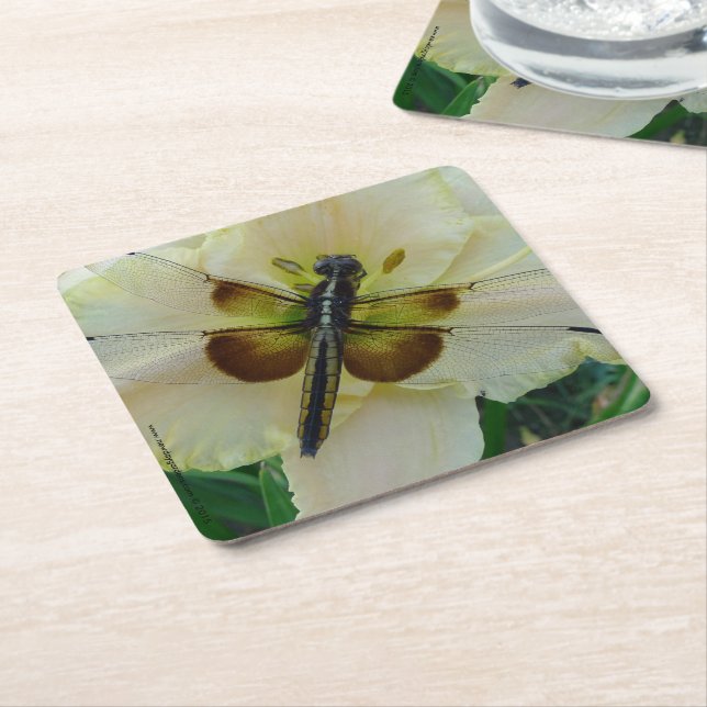 New Day Gardens Daylily & Dragonfly Coaster (Angled)