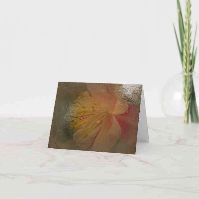 New Day Gardens Notecards- Red Columbine close A Card (Front)