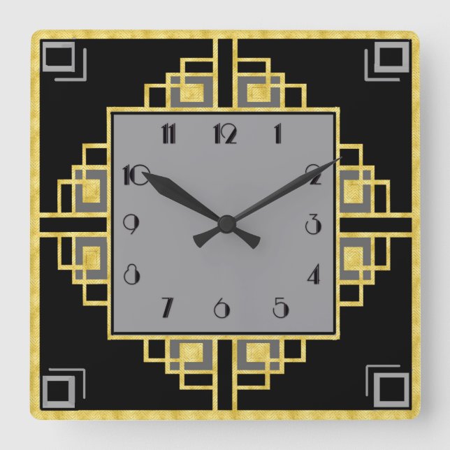 New Deco Square Wall Clock (Front)