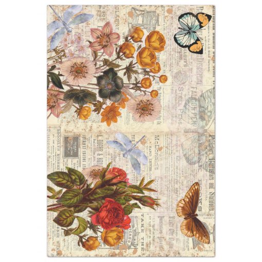 New Decor Transfer Floral Decoupage Tissue Paper Zazzle