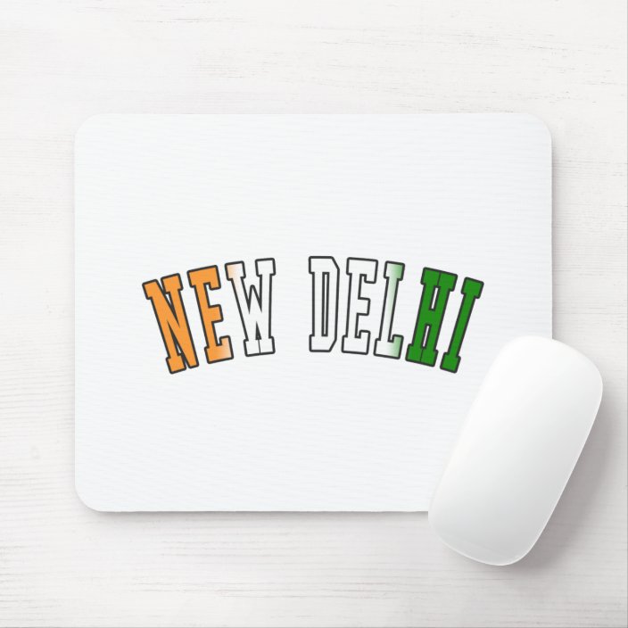 New Delhi in India National Flag Colors Mousepad