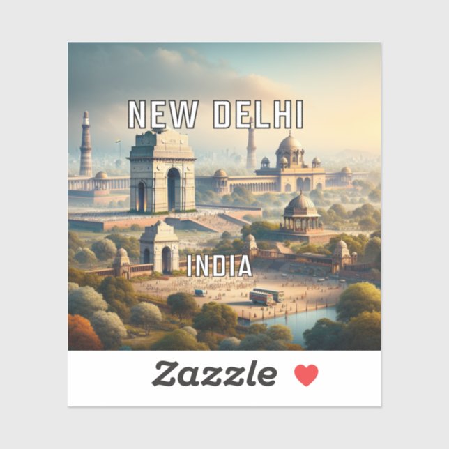New Delhi India 3 Inch Vinyl Sticker (Sheet)