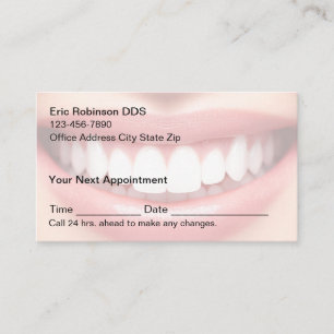 New Dentist Office Smile Appointment Cards