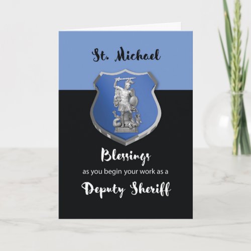 New Deputy Sheriff St Michael Blessings Card