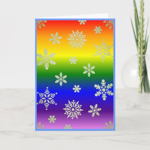 New Design Elegant Gay Christmas Rainbow flag Holiday Card