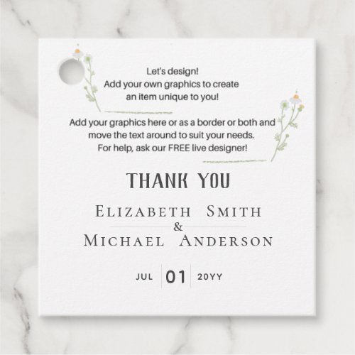 NEW DESIGN OWN WEDDING FAVOR TAGS _ EASY TEMPLATE