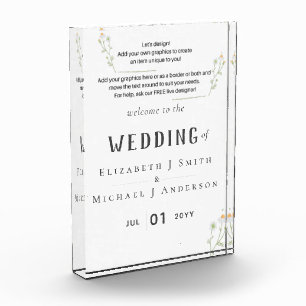 NEW! DESIGN OWN WEDDING SIGN Tabletop Acrylic Award