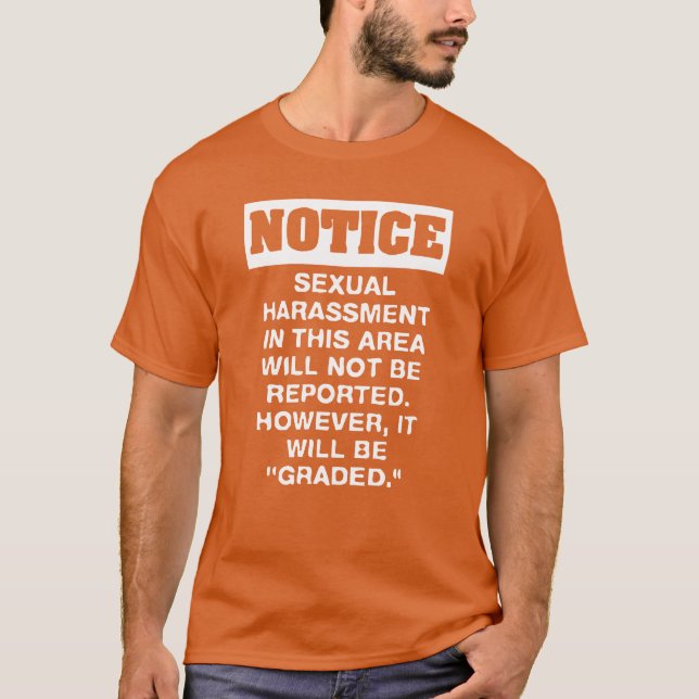 New Design Seual Harassment Notice Best Seller vin T-Shirt (Front)