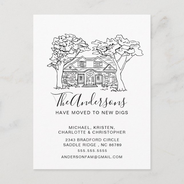 New Digs | Moving Announcement Postcard (Front)